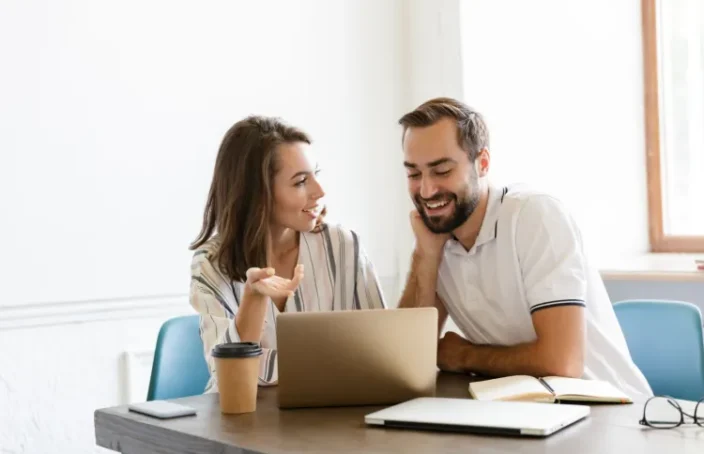 Couple comparing credit scores