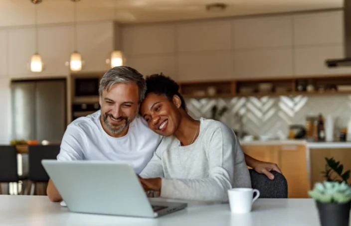 Couple reviewing loan payments